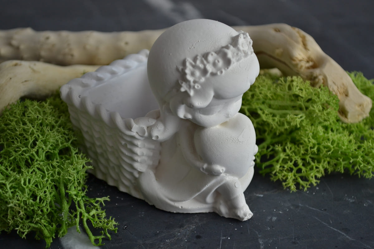 Alba - Statuetta con Vasetto in gesso ceramico - immagine 2