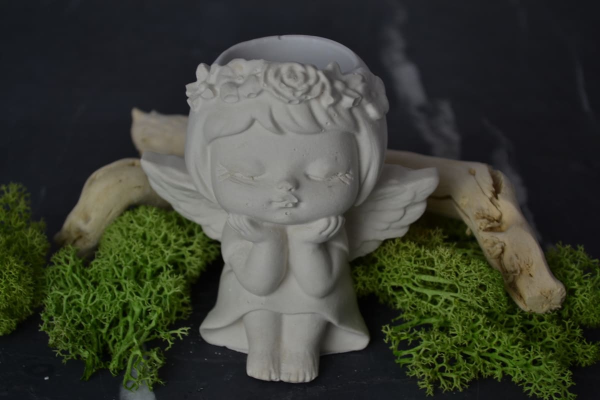 Angioletto - Vaso in gesso ceramico -idea bomboniera - immagine 2