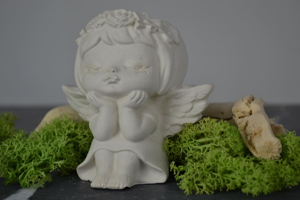 Angioletto - Vaso in gesso ceramico -idea bomboniera