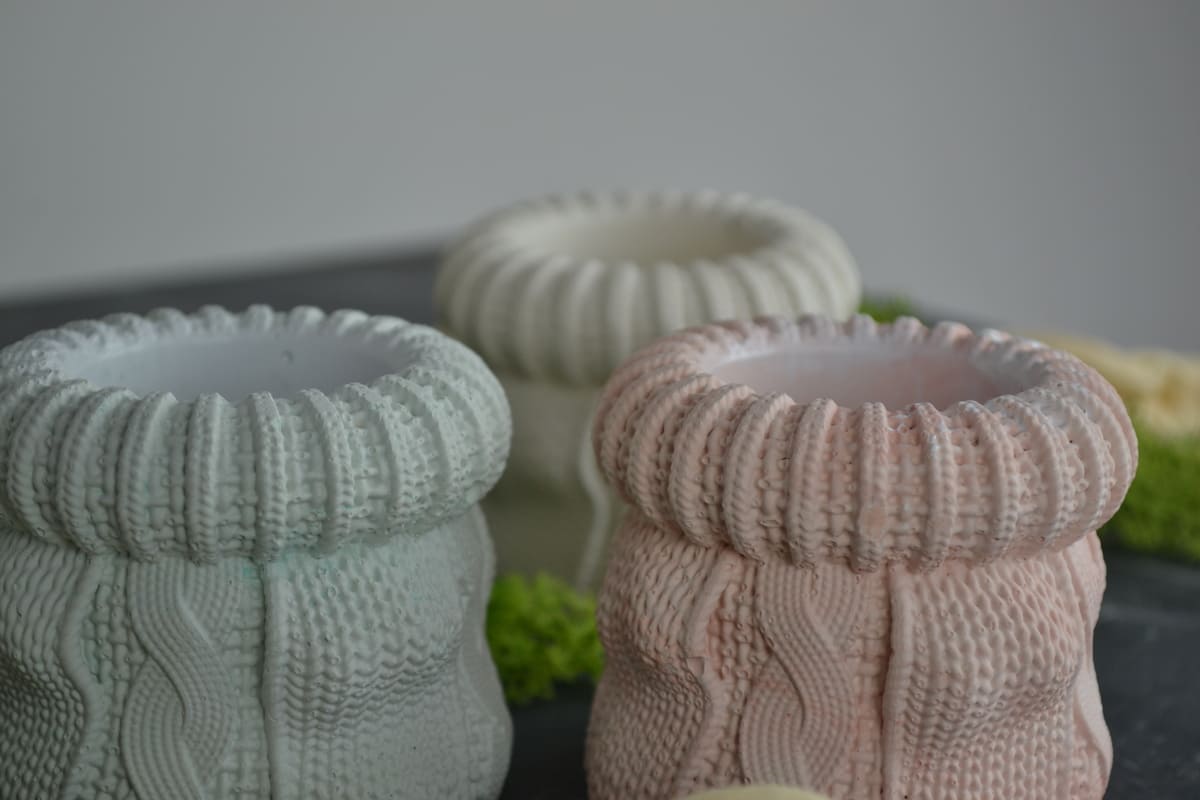 Tricot - Piccolo vaso in gesso ceramico - immagine 4