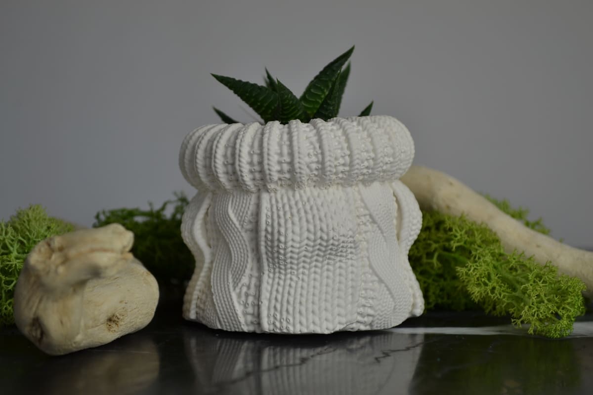 Tricot - Piccolo vaso in gesso ceramico - immagine 2