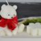 Natale con Teddy- Vassoio in gesso con Teddy e fiocco di neve