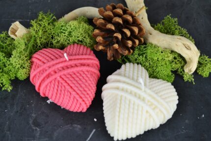Cuore di lana – Candela naturale